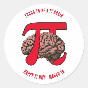PROUT OM EEN PI BRAIN Pi-dag TE ZIJN Ronde Sticker
