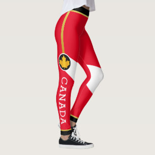 Proute Canadian Patriot met Gold Maple Leaf Leggings