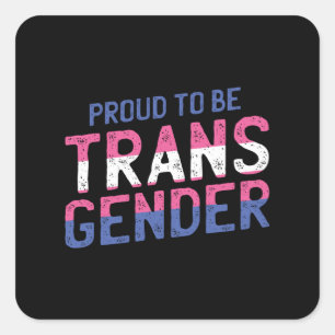 Proute transgender vierkante sticker