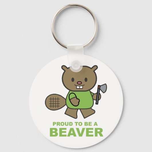 Prouteren om een bever te zijn sleutelhanger (Voorkant)
