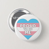 Prouteren om mij transgenderpride vlag hart ronde button 5,7 cm (Voorkant /achterkant)