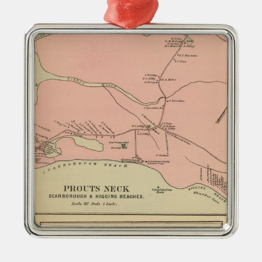 Prouts Neck Scarborough, Higgins straches Metalen Ornament (Voorkant)