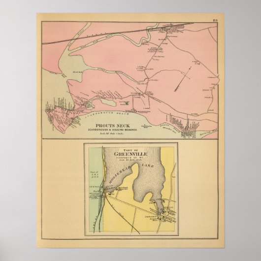 Prouts Neck Scarborough, Higgins straches Poster (Voorkant)