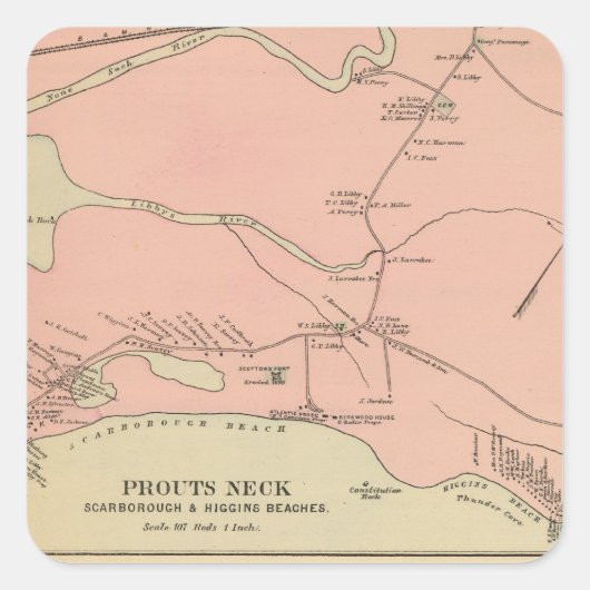 Prouts Neck Scarborough, Higgins straches Vierkante Sticker (Voorkant)