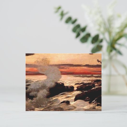 Prout's Neck van Winslow Homer Briefkaart (Staand voorkant)