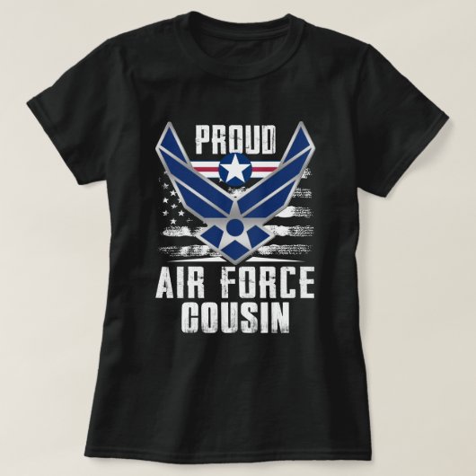Prouwe Amerikaanse luchtmacht neef militaire lucht T-shirt (Design voorkant)