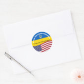 Prouwe Oekraïnse Amerikaanse houding tegenover Oek Ronde Sticker (Envelop)