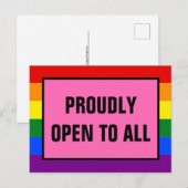 Prouwe open voor alle LGBT Customer Rainbow Pride Briefkaart (Voorkant / Achterkant)