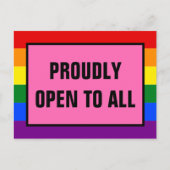 Prouwe open voor alle LGBT Customer Rainbow Pride Briefkaart (Voorkant)