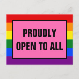 Prouwe open voor alle LGBT Customer Rainbow Pride Briefkaart