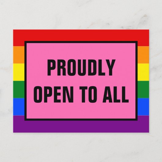 Prouwe open voor alle LGBT Customer Rainbow Pride Briefkaart (Voorkant)