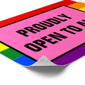 Prouwe open voor alle LGBT Customer Rainbow Pride Poster (Hoek)