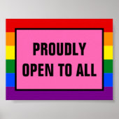 Prouwe open voor alle LGBT Customer Rainbow Pride Poster (Voorkant)