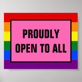 Prouwe open voor alle LGBT Customer Rainbow Pride Poster