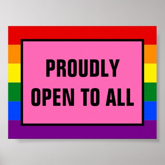 Prouwe open voor alle LGBT Customer Rainbow Pride Poster (Voorkant)