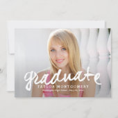 Prouwerig geborsteld Afstuderen Aankondiging - Wit (Voorkant)