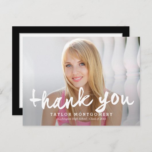 Prouwerig geborsteld Afstuderen Dank u Briefkaart (Voorkant / Achterkant)