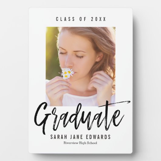 Prouwerig geborsteld Afstuderen Foto Plaque Fotoplaat (voorkant)