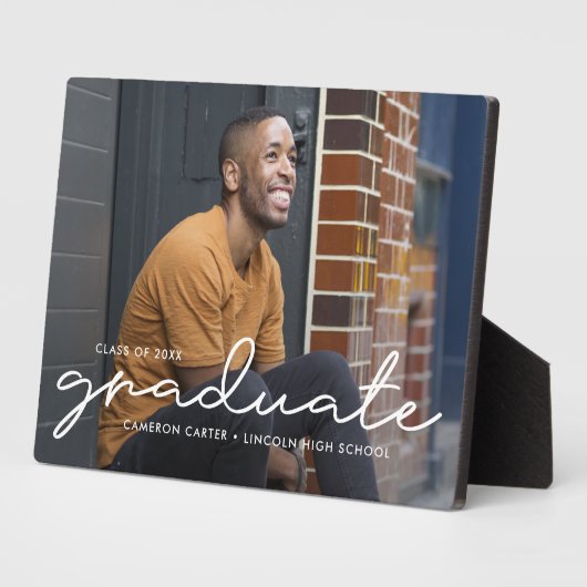 Prouwerig geschreven EDITABLE COLOOR Afstuderen Pl Fotoplaat (Zijkant)