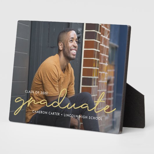 Prouwerig geschreven EDITABLE COLOOR Afstuderen Pl Fotoplaat (Zijkant)