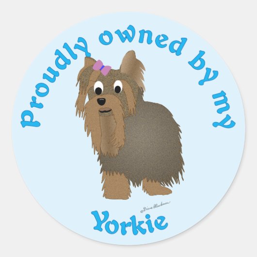 Prouwig Eigendom van een Yorkie Ronde Sticker (Voorkant)