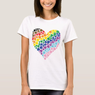Prouwly Irish Rainbow Shamrock Heart T-shirt