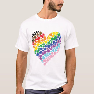 Prouwly Irish Rainbow Shamrock Heart T-shirt