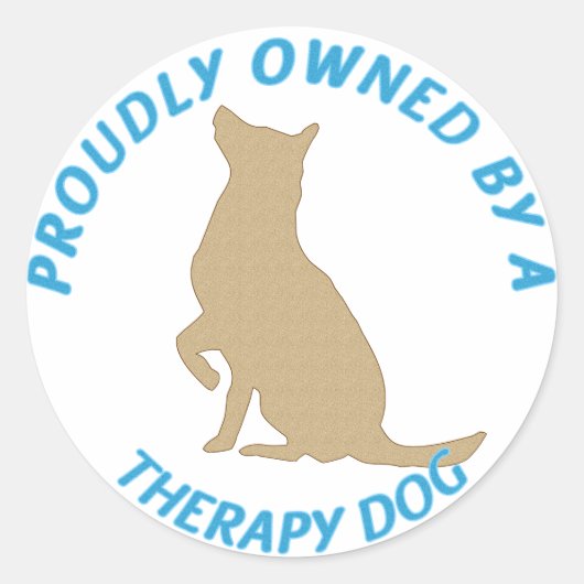 Prouze eigendom van een Therapy Dog Ronde Sticker (Voorkant)