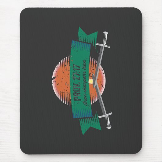 Prov. 27:17 IJzer Sharpens IJzer Muismat (Voorkant)