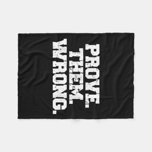 Prove Them Wrong Workout Training Motivation Logo  Fleece Deken (Voorkant (Horizontaal))