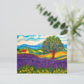 Provençaals lavendelveld in quillingstijl briefkaart (Staand voorkant)