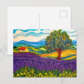 Provençaals lavendelveld in quillingstijl briefkaart (Voorkant / Achterkant)