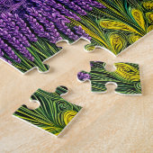 Provençaals lavendelveld in quillingstijl legpuzzel (Zijkant)