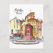 Provençaalse Huizen Menton Frankrijk Illustratie R Briefkaart (Voorkant)