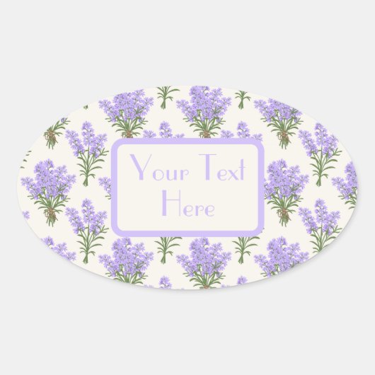 Provençaalse lavendel bossen ovale sticker (Voorkant)
