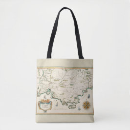 Provence Carte Canvas tas All-over Print