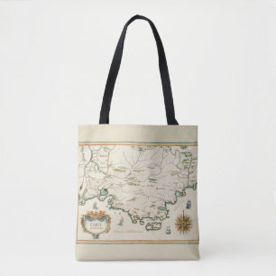Provence Carte Canvas tas All-over Print