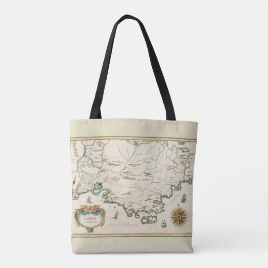 Provence Carte Canvas tas All-over Print (Achterkant)