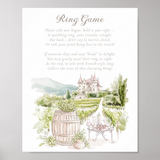 Provence Chateau French Country Ring Game Bridal Poster (Voorkant)