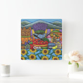 Provence Delights Square Wall Clock, Lisa Lorenz Vierkante Klok (Huis)
