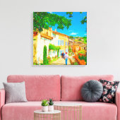 Provence dorp Menerbes, Frankrijk. Canvas Afdruk (Insitu (Woonkamer))
