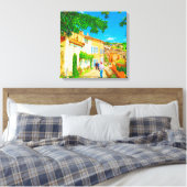 Provence dorp Menerbes, Frankrijk. Canvas Afdruk (Insitu (Slaapkamer))