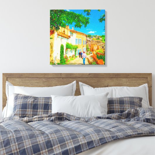 Provence dorp Menerbes, Frankrijk. Canvas Afdruk (Insitu (Slaapkamer))