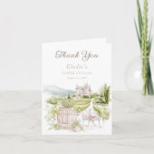 Provence Elegant Chateau Franse Country Bridal Bedankkaart (Voorkant)