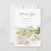 Provence Elegant Chateau Franse Country Bridal Bedankkaart (Voorkant)