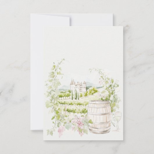 Provence Elegant Chateau Franse Country Bridal Bedankkaart (Achterkant)