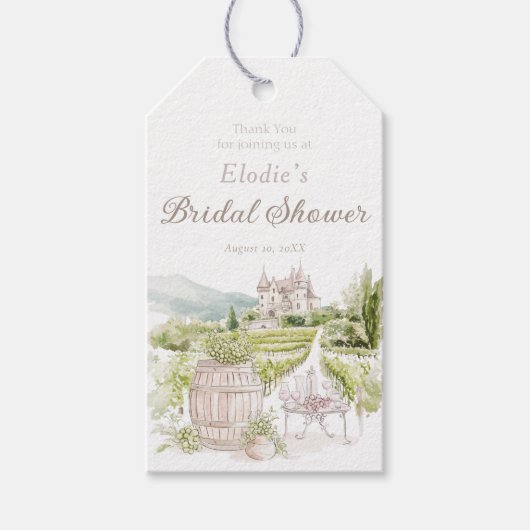 Provence Elegant Chateau Franse Country Bridal Cadeaulabel (Voorkant)