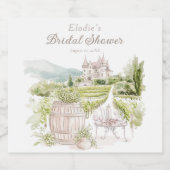 Provence Elegant Chateau French Country Bridal  Sparkling Wijnetiket (Enkel label)