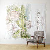 Provence Elegant Chateau French Country Bridal  Wandkleed (In Situ (horizontaal))