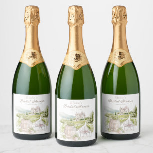 Provence Elegante Kasteel Franse Landelijke Bruilo Sparkling Wijnetiket
